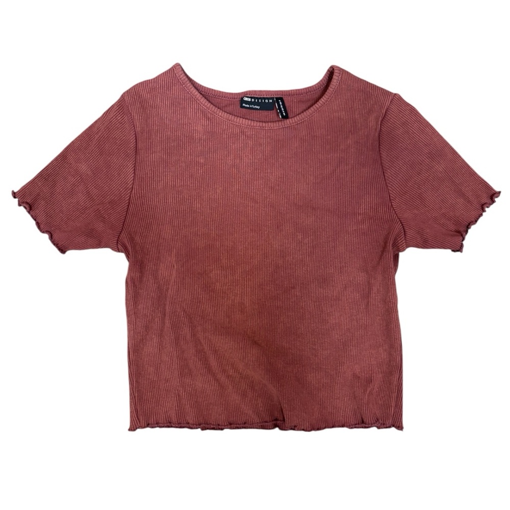 ASOS Design ribbed brown crop top